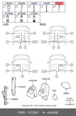 FORD EUROPE, ПРЕДНАТЯЖИТЕЛЬ РЕМНЯ БЕЗОПА 1 372 067 FORD