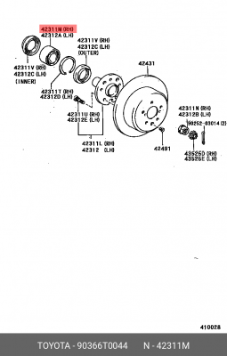 подшипники ступиц !шариковые\Toyota 90366-T0044 TOYOTA