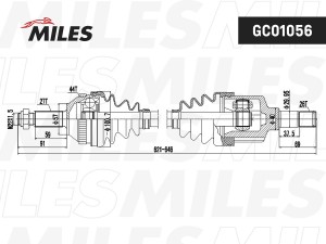 Привод в сборе левый FORD MONDEO 1.6-2.5 93-00 (ABS) (GKN 302400) GC01056 GC01056 MILES