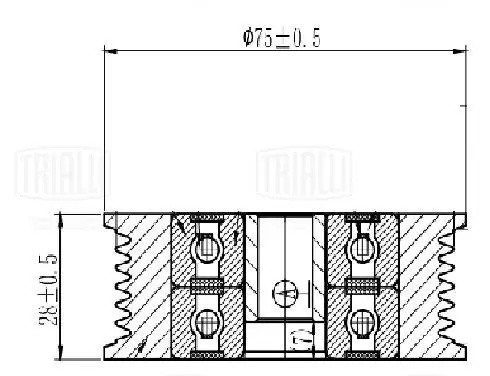 Ролик приводного ремня опорный верхний без кронштейна, без ГУР CM5633 TRIALLI