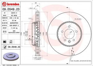 Диск тормозной 09D54923 09D54923 BREMBO