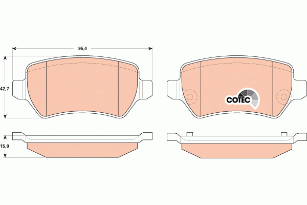 Колодки тормозные OPEL Zafira B задние (4шт.) (ЗАМЕНА НА GDB1515) TRW GDB1831 TRW