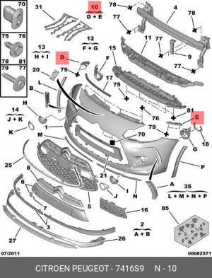 кронштейн бампера !переднего \ Citroen KS3 7416 S9 CITROEN PEUGEOT
