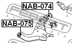Сайлентблок рычага передний NISSAN PATHFINDER R50 1995.10-2004.07 NAB-075 NAB-075 FEBEST