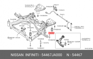 сайлентблок подрамника задний!\ Nissan Maxima J32 11> 54467-JA000 NISSAN