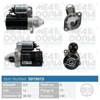 Стартер KIA Rio (10-) (1.4/1.6) MEAT&DORIA 5015015 MEAT DORIA