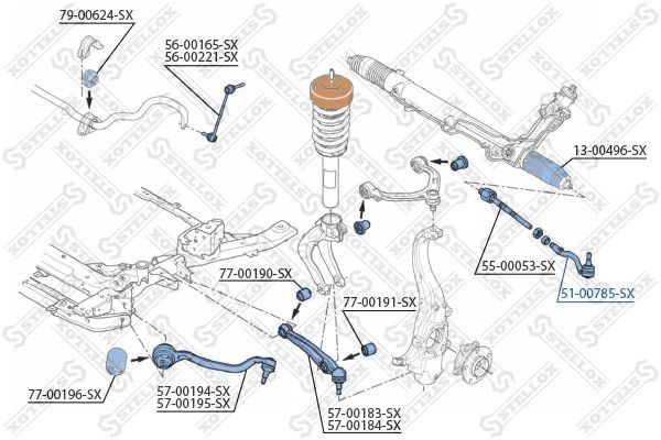 наконечник рулевой!\ BMW X5 all 07> 51-00785-SX STELLOX