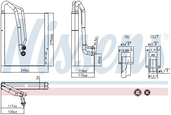 Радиатор кондиционера ACTROS 1845 92305 NISSENS