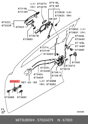 ограничитель передней двери!\ Mitsubishi ASX/Grandis/Lancer/Outlander 04-16 5702A079 MITSUBISHI