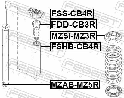 Отбойник задн амортизатора FORD FOCUS C-MAX CB3 2007-2011 [EU] FDD-CB3R FDD-CB3R FEBEST