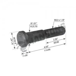 Шпилька колесная задняя [L=114 M22x1.5P D=25.7]  10шт 033.900.529 MANSONS