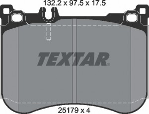 Колодки тормозные MERCEDES S (W222) (13-) передние (4шт.) TEXTAR 2517903 TEXTAR