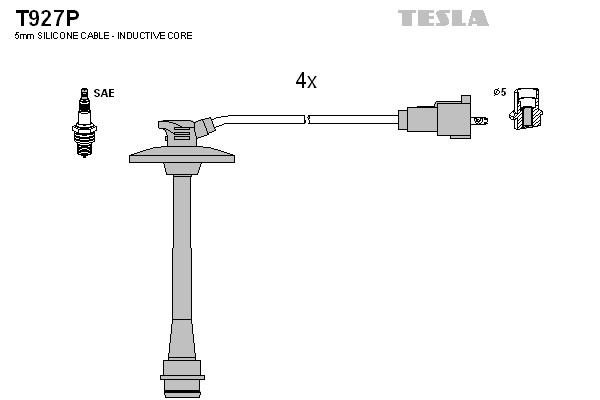 к-кт проводов!\ Toyota Avensis/Camry/Picnic 2.0-2.2i 96> T927P TESLA