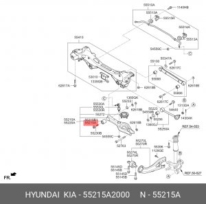 сайлентблок заднего поперечного рычага!\ Hyundai I30 12-15 55215A2000 MOBIS