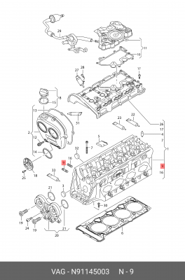 Шпилька VAG n91145003 N 911 450 03 VAG