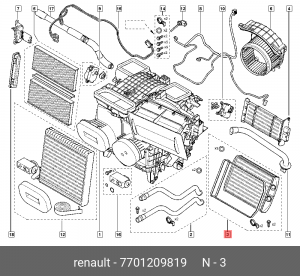 радиатор отопителя!\ Renault Kangoo 2/Master 3 7701209819 RENAULT