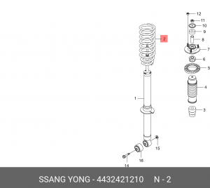 Пружина SSANGYONG Stavic (13-) (4WD) подвески передней OE 4432421210 SSANG YONG