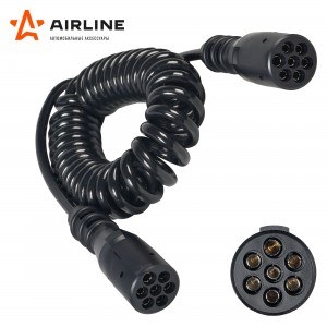 Кабель электрический прицепа N-type 7-полюсный L=4500мм пластиковые штекеры AIRL ATE-11 AIRLINE