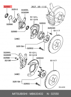 САЛЬНИК ПЕРЕДНЕЙ СТУПИЦЫ MB633432 MITSUBISHI