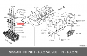 кольцо уплотнительное топливной форсунки!\ Nissan 16627-AD200 NISSAN