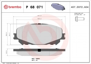 Колодки тормозные дисковые P68071 P68071 BREMBO