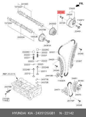 ЗАГЛУШКА СИСТЕМЫ ГАЗОРАСПРЕДЕЛАЕНИЯ 24351-2GGB1 243512GGB1 HYUNDAI KIA