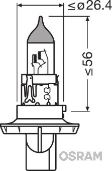 H13 12V-60/55W P26.4T 9008 OSRAM