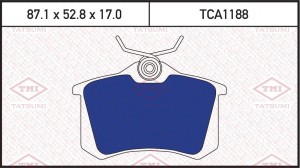 Колодки тормозные дисковые задние AUDI A3/A4 96-VW Golf/Passat/Sharan 92-SKODA O TCA1188 TATSUMI