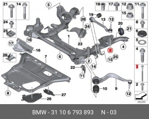 Болт BMW OE 31 10 6 793 893 BMW