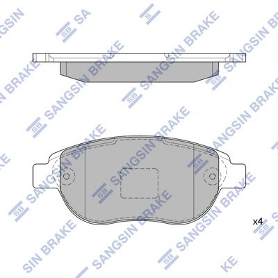 Колодки тормозные CITROEN C4/BERLINGO/FIAT DOBLO/PEUGEOT 307/PARTNER передние SP SP2073 SANGSIN