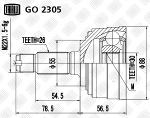ШРУС Honda Civic (91-) 1.5i/1.6i (наруж.) (GO 2305) GO2305 TRIALLI