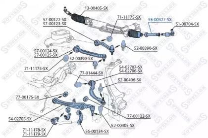тяга рулевая!\ Audi A8, VW Phaeton 02> 55-00327-SX STELLOX