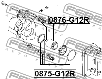 Поршень суппорта тормозного заднего 0876-G12R FEBEST