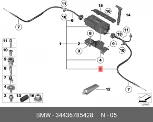 трос ручного тормоза!\ BMW F07 09> 34 43 6 785 428 BMW