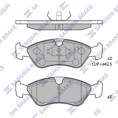 Колодки тормозные дисковые Daewoo Nexia, Opel Omega 1.8-2.3TD 88-94/Vectra 1.8-2 SP1078 SANGSIN