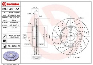 Диск тормозной перфорированный 09.B436.51 09.B436.51 BREMBO