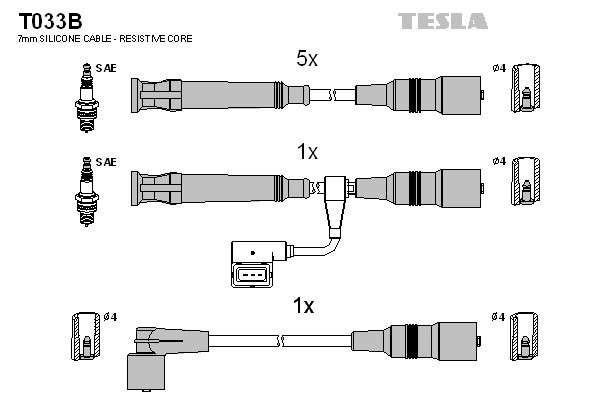 к-кт проводов!\ BMW E28/E34 2.0/2.5 85-91 T033B TESLA