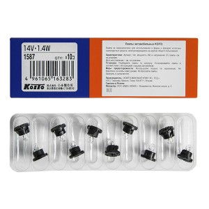 Лампа 12V T4.7 1.4W пластиковый цоколь KOITO 1587 KOITO
