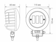 фара светодиодная! WL-430 (кругл. мет.корп., LENS, 3 LED, 45W)\ 5209 VYMPEL