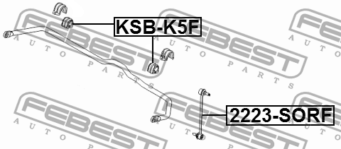 Тяга стабилизатора передняя KIA SORENTO (2014-) 2223-SORF 2223-SORF FEBEST