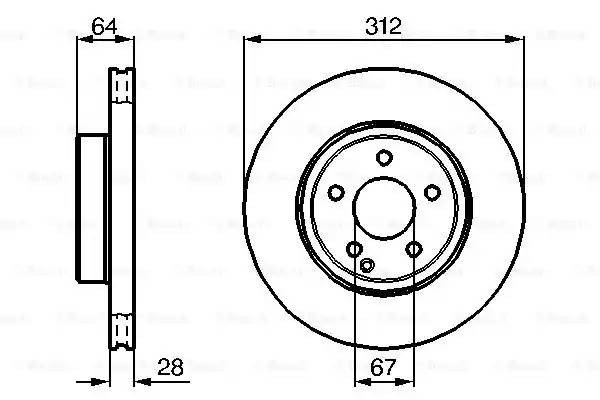 Диск тормозной MERCEDES E (W211) (02-09) передний (1шт.) BOSCH 0 986 479 040 BOSCH