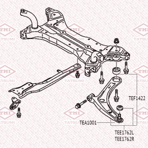 Сайлентблок переднего рычага задний MITSUBISHI ASX/Lancer/Outlander/Galant 07- T TEF1422 TATSUMI