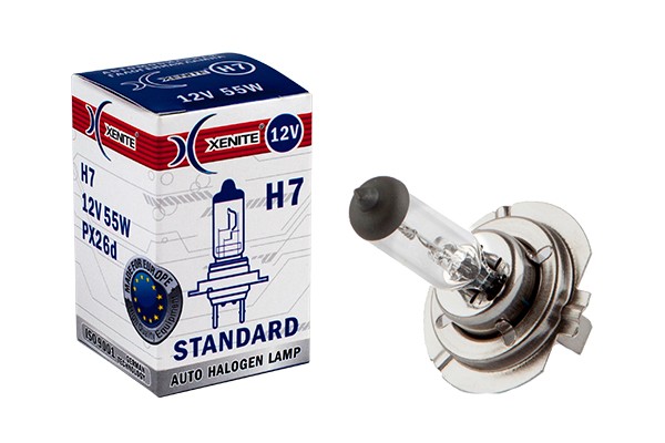лампа! галогенная (H7) PX26d 12V 55W 3200К STANDARD (уп.1 шт.)\ 1007014 XENITE