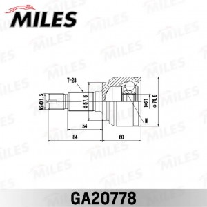 ШРУС наружный задний LAND ROVER FREELANDER I 1996-2006 GA20778 GA20778 MILES