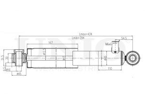 Амортизатор газовый задней подвески SAB-10588 UNIO