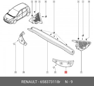 658373118R НАКЛАДКА ДЕКОР АРКИ КОЛЕСА ПЕР ЛЕВ(ПЛАС) 658373118R RENAULT