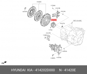 Подшипник выжимной HYUNDAI Tucson (15-) (1.6/1.7),i40 (15-) (1.7) OE 414202D000 HYUNDAI KIA