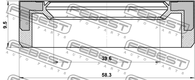 Сальник полуоси 39.6x58.3x9.5x9.5 SUZUKI SX4 2006-2013 95BAS-41581010X 95BAS-41581010X FEBEST
