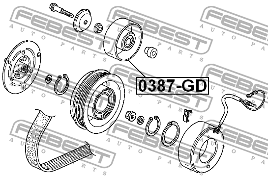 HONDA CIVIC 4D (2006>)/ JAZZ (2002-2008) для а/м с кондиционером 0387-GD FEBEST