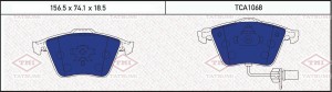 Колодки тормозные дисковые передние AUDI A4/S4Q/A6 03- TCA1068 TCA1068 TATSUMI
